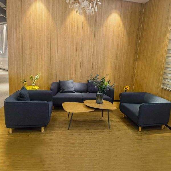 Fabric Office Sofa Couch 3 Seater Sofa Set with Customizable Size and Solid Wood Frame
