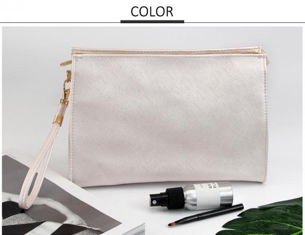 Solid Color Embroidery Log 26*8*16cm Cosmetic Makeup Bag