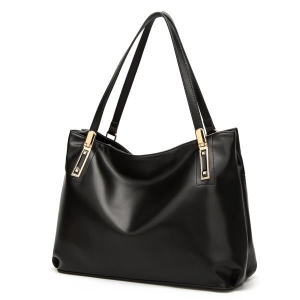 Cheap Soft Leather Shoulder Handbags , Leather Black Handbags With Long Shoulder Straps for sale