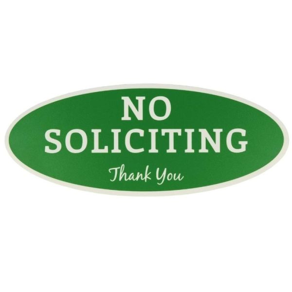 House Custom Reflective Sign Metal Oval No Soliciting Sign Printable